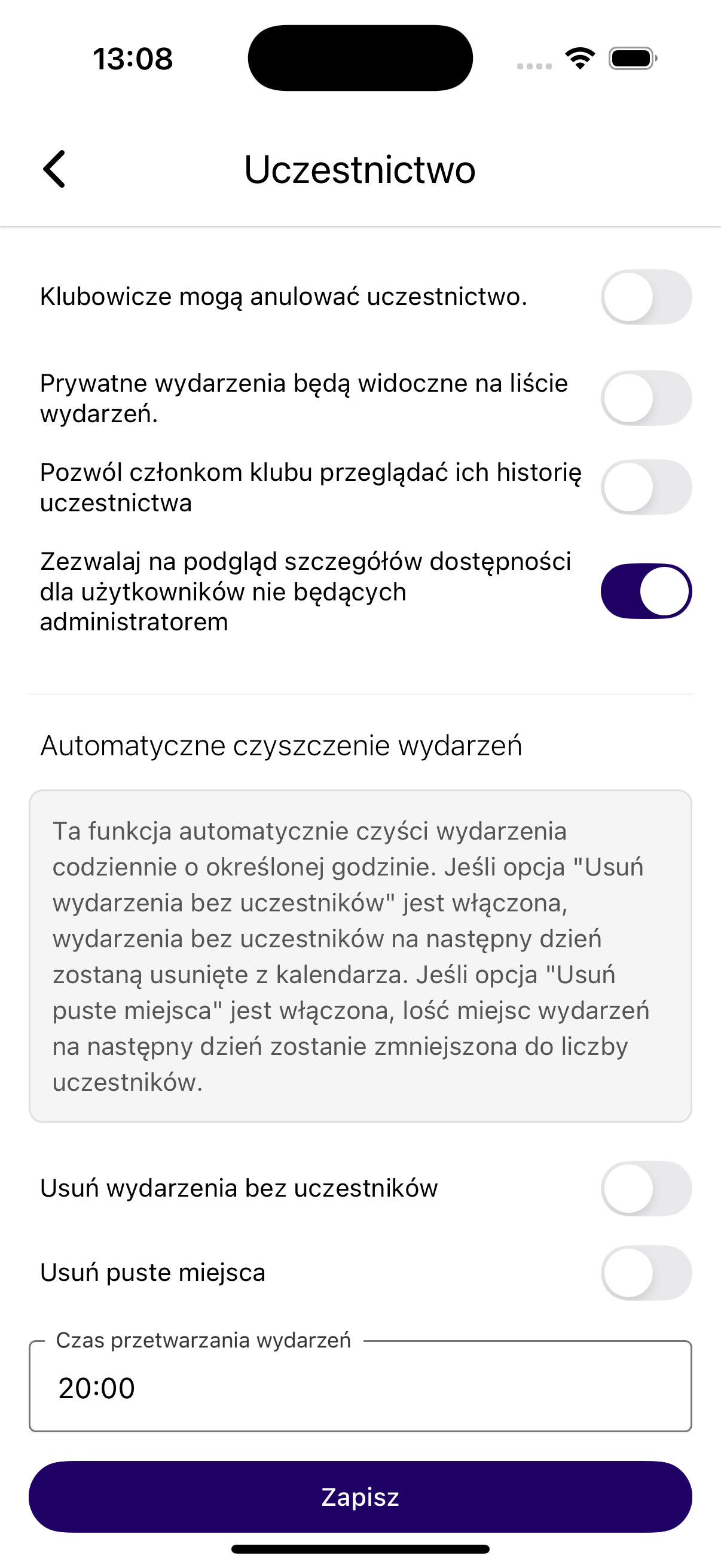 Zezwalaj na podgląd szczegółów dostępności dla użytkowników niebędących administratorami