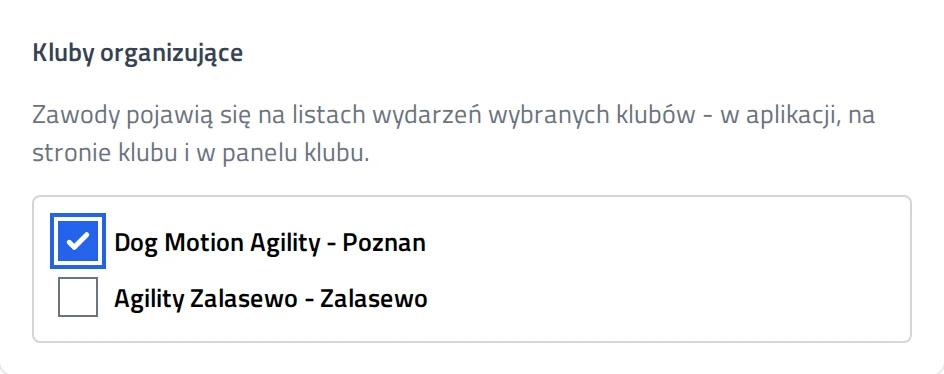 Twoje zawody trafią na stronę klubu